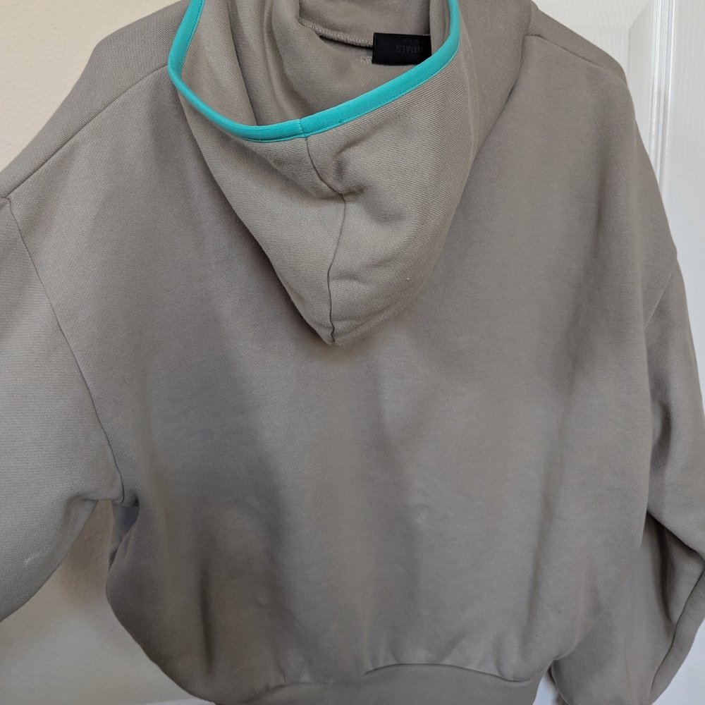 Fear of God Kids Hoodie in Gray with Teal Accents